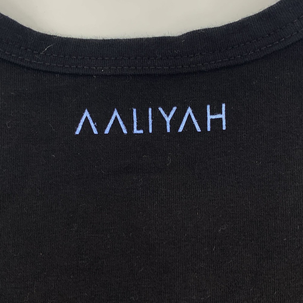 AALIYAH x REVOLVE Aaliyah Crop Top Size XXS / XS Black Classic Stretch NEW - Picture 3 of 6
